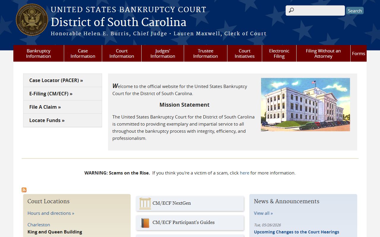 Marlboro County Clerk of Court bankruptcy court distinction source