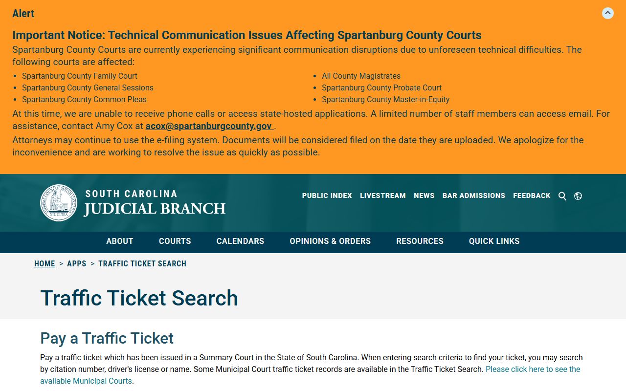 Marlboro County arrest records and court charges traffic charge search source