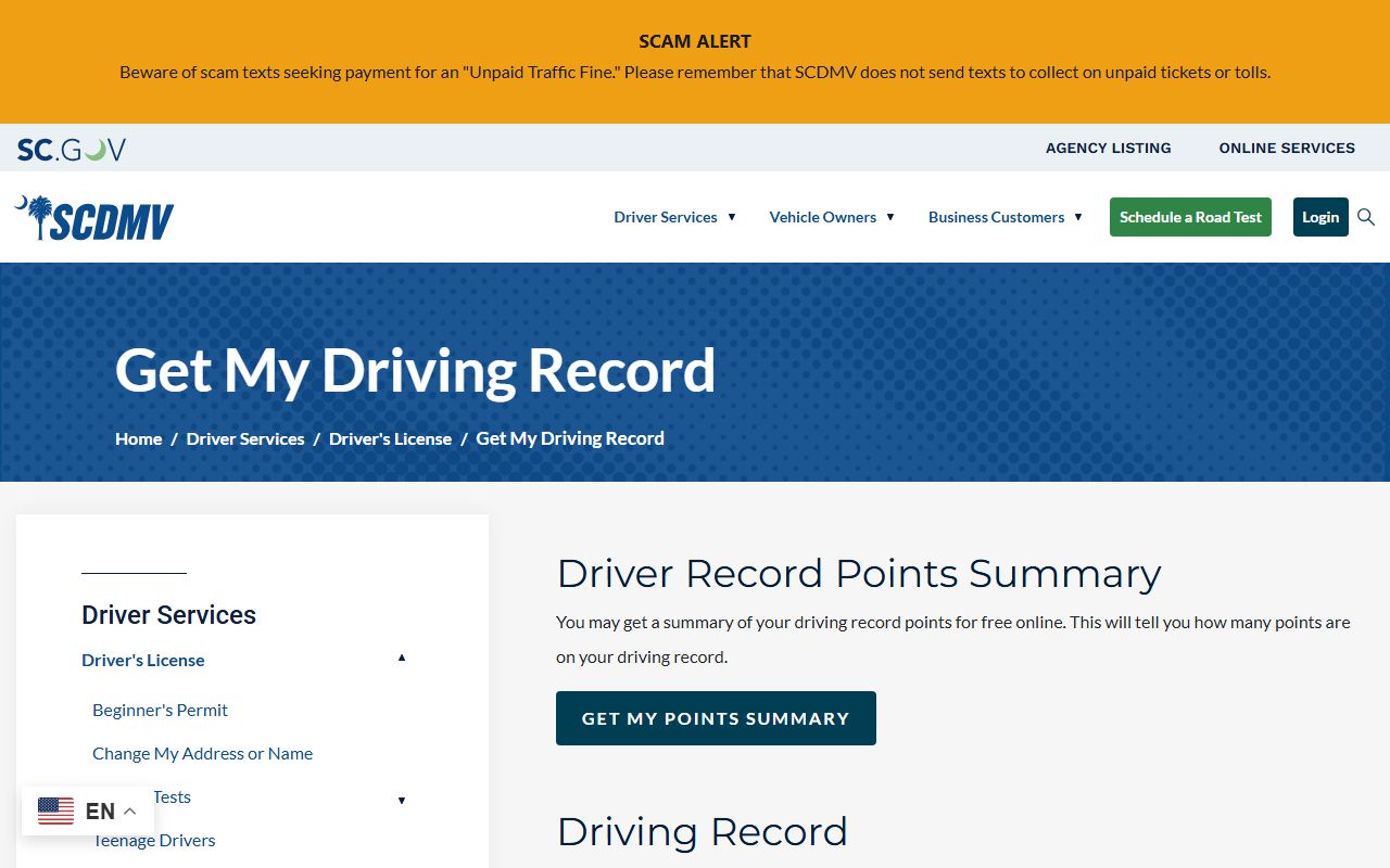Marlboro County arrest records and court charges SCDMV driver record distinction