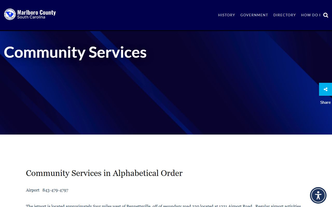 Marlboro County criminal court records source showing county service routing outside criminal case files