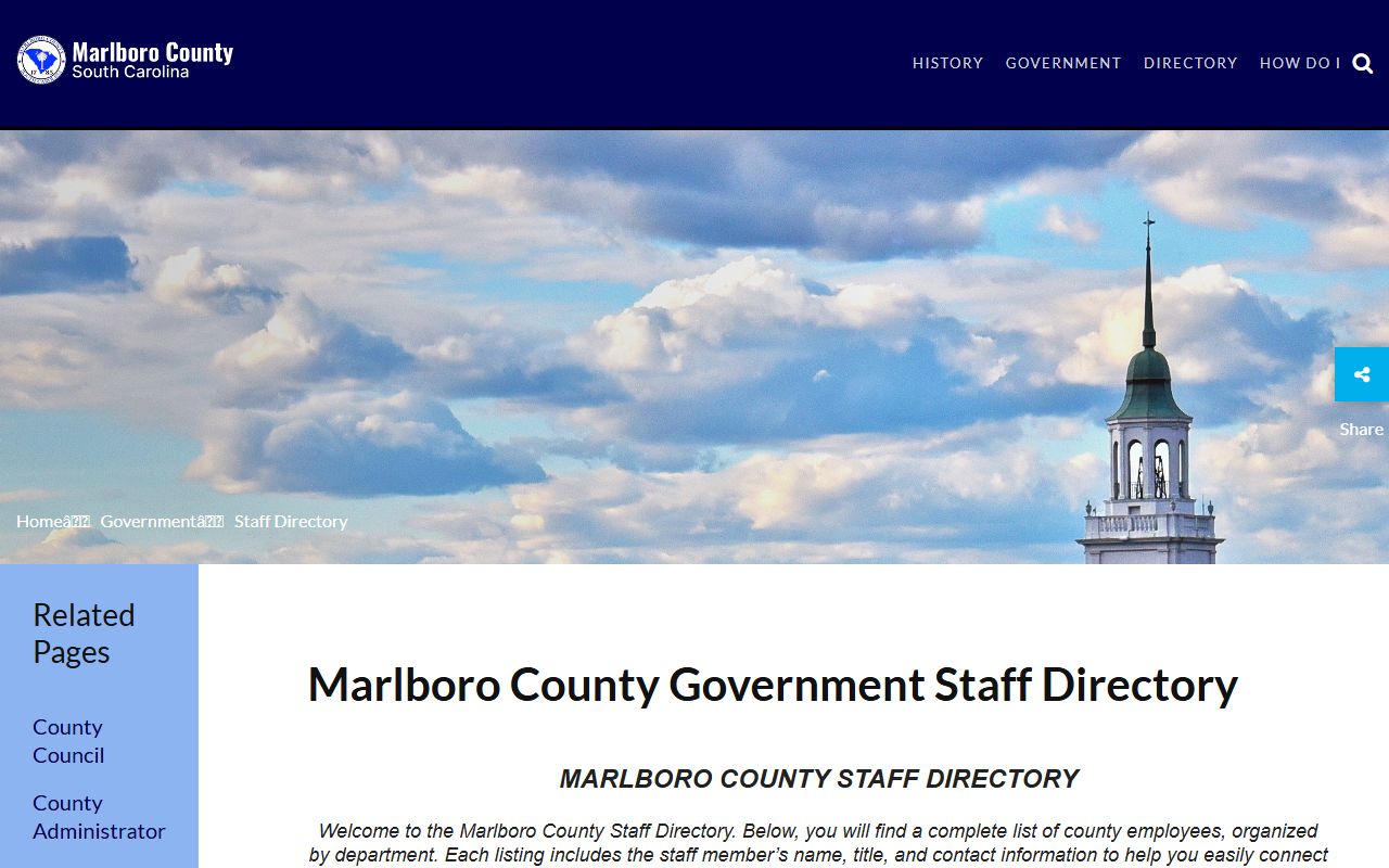 Marlboro County court records staff directory contacts