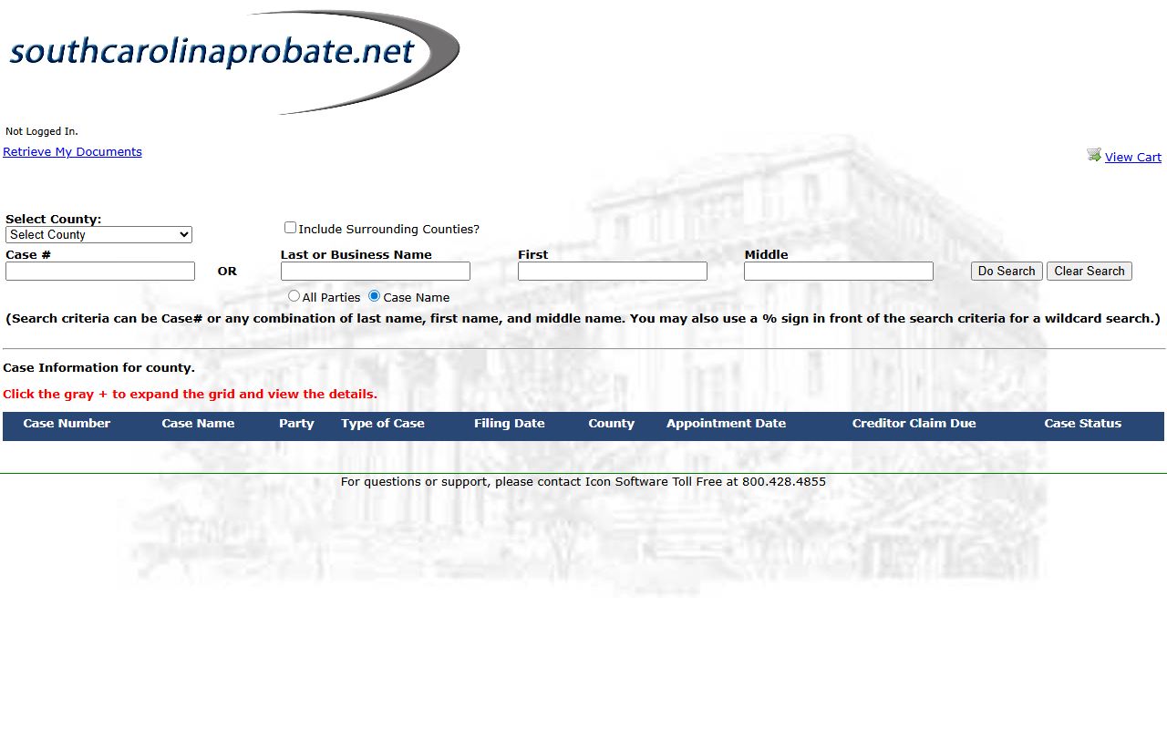 Marlboro County probate court records search portal