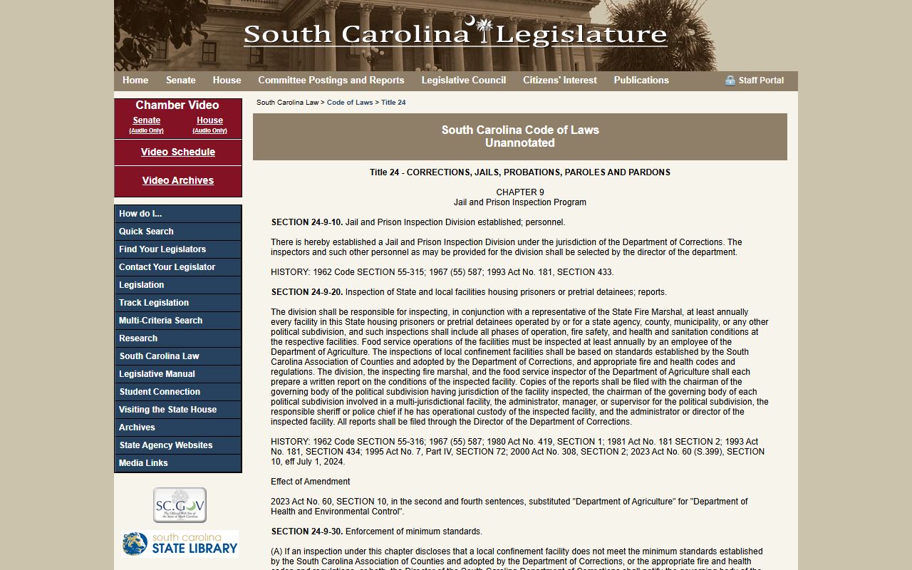 Marlboro County inmate records local detention facility standards source
