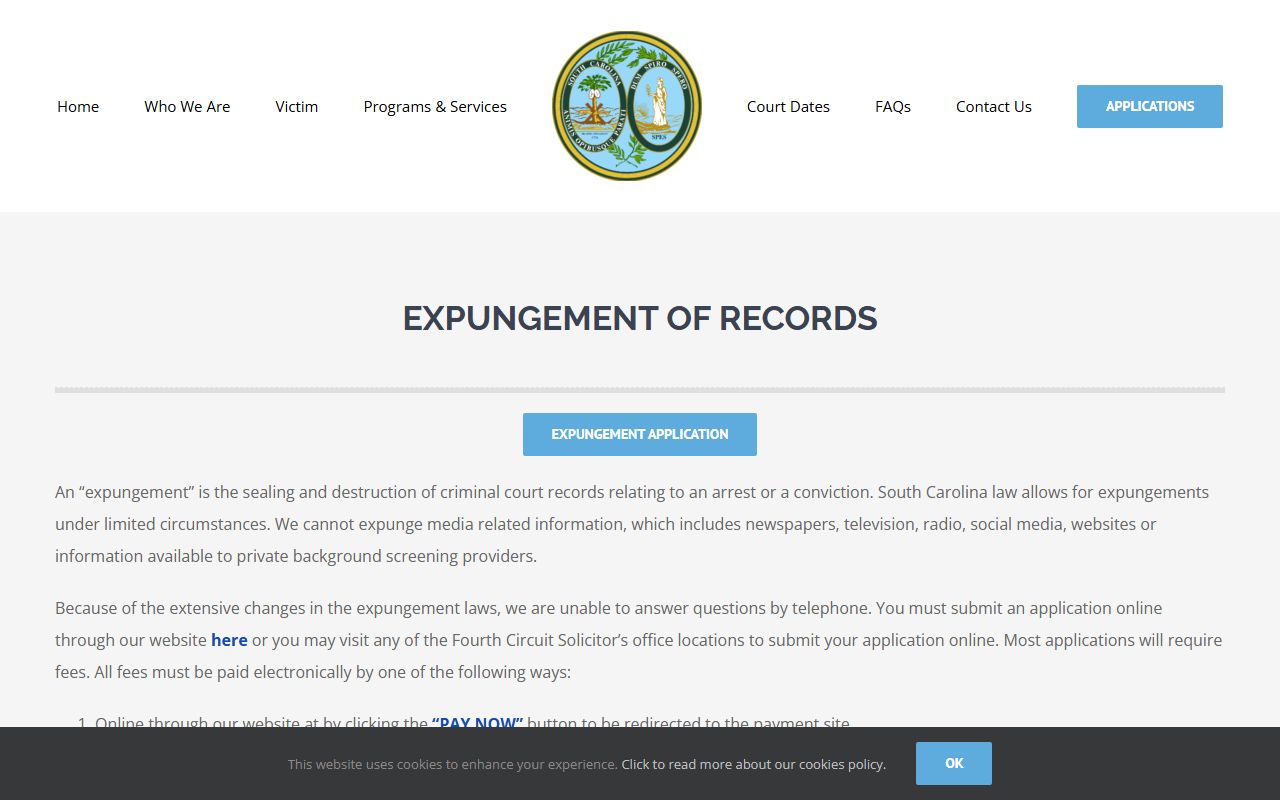Marlboro County probate records expungement office distinction source