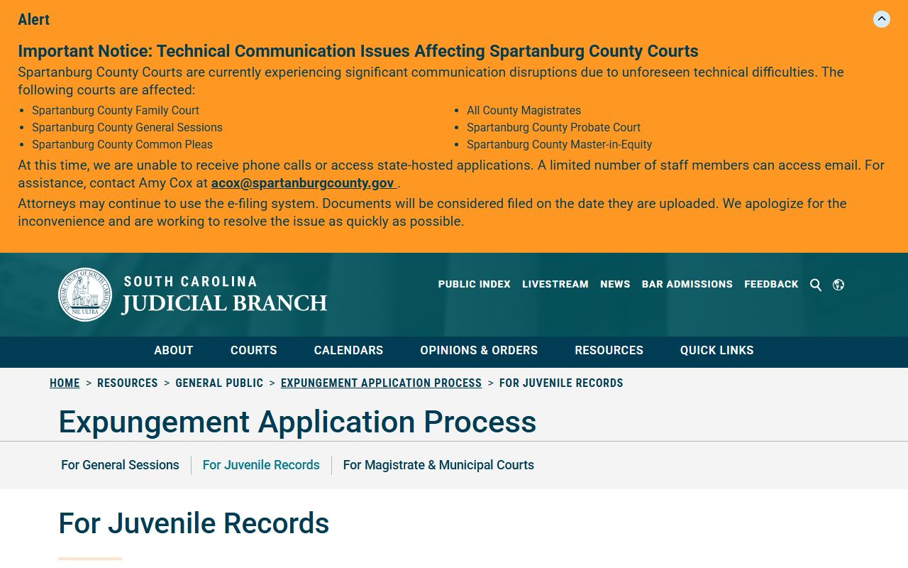 Marlboro County probate records juvenile confidentiality source