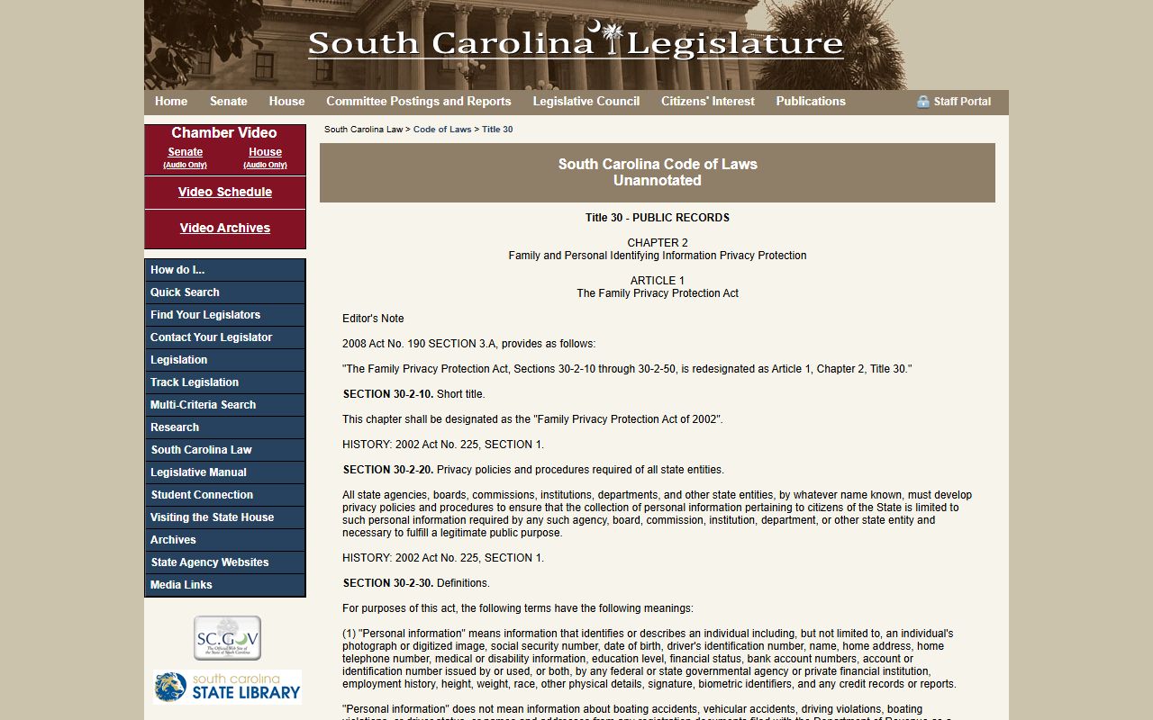 Marlboro County traffic court records personal identifying information statutes
